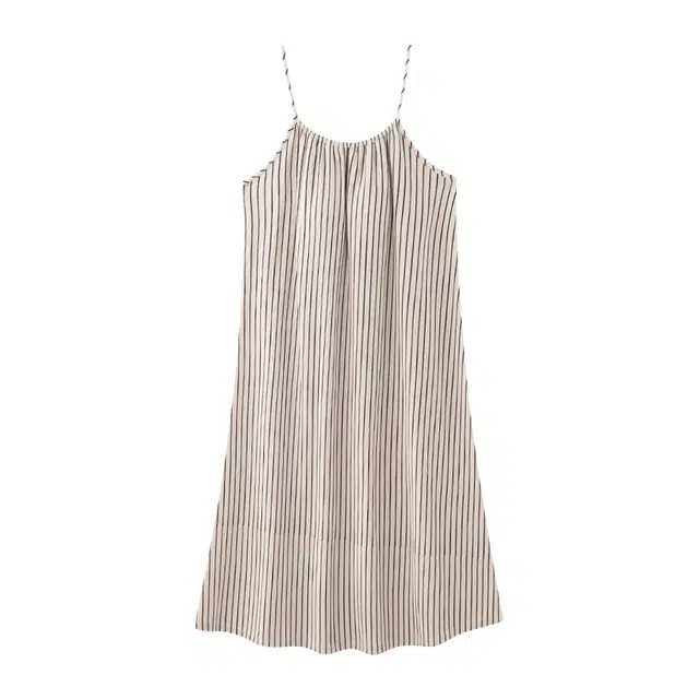 宫蝶 简约甜美家居服可外穿休闲无袖吊带睡裙 女款 米色