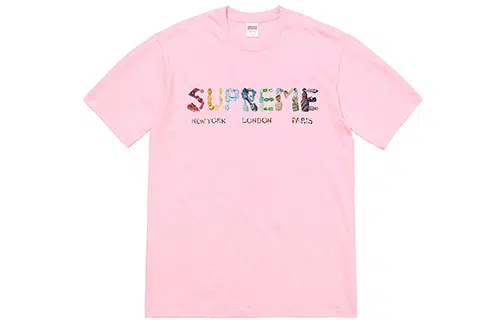 Supreme SS18 Rocks Tee Light Pink logoT