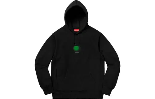 Supreme SS19 Apple Hooded Sweatshirt Black Logo