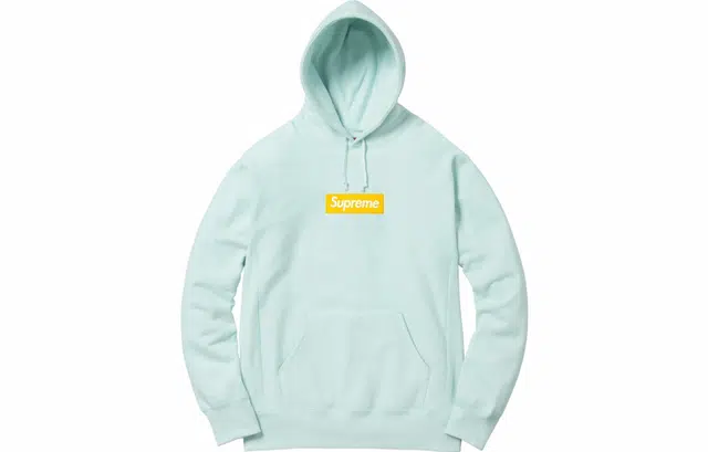 Supreme FW17 Box Logo Hooded Sweatshirt Ice Blue Bogo