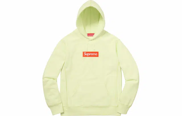 Supreme FW17 Box Logo Hooded Sweatshirt Pale Lime Bogo