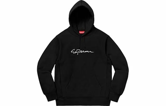 Supreme FW18 Classic Script Hooded Sweatshirt Black