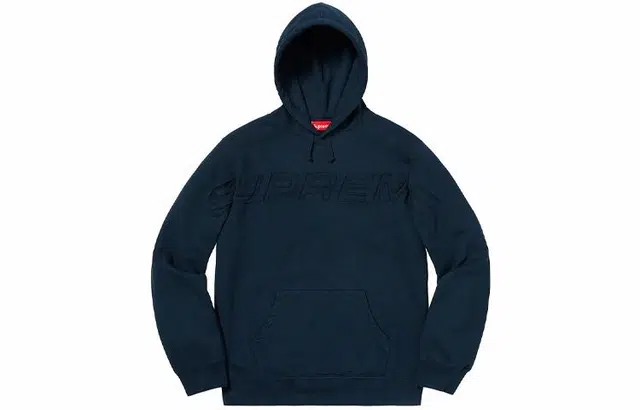Supreme SS19 Set In Logo Hooded Sweatshirt Navy LOGO