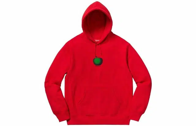 Supreme SS19 Apple Hooded Sweatshirt Red logo