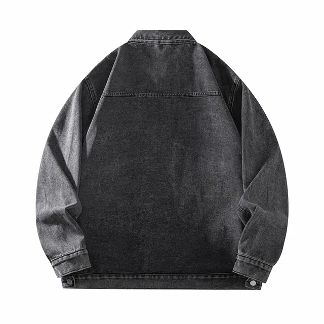 加绒款与常规款可选的通勤单品 潮牌美式复古高街水洗做旧翻领工装口袋宽松舒适百搭休闲时尚牛仔外套 男女同款