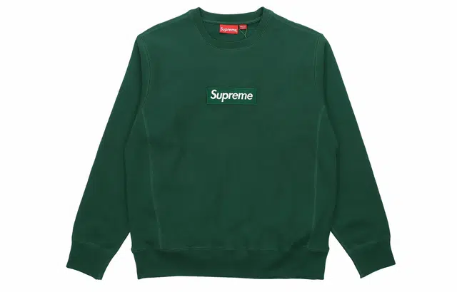 Supreme FW18 Box Logo Crewneck Dark Green