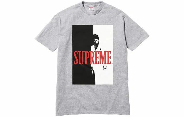 Supreme FW17 x Scarface Split Tee Heather Grey T