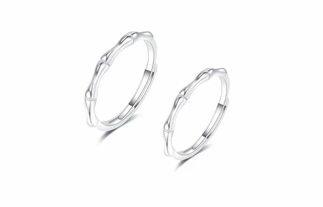 零误差 节节高升竹节对戒 设计感开口可调节 学生简约百搭 合金 戒指 男女同款情侣款