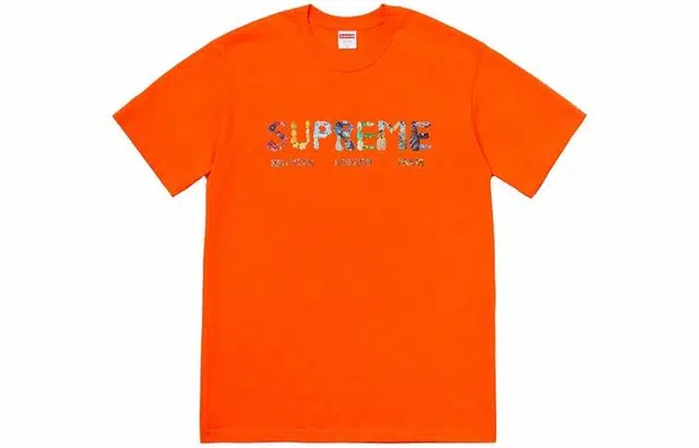 Supreme SS18 Rocks Tee Orange LogoT