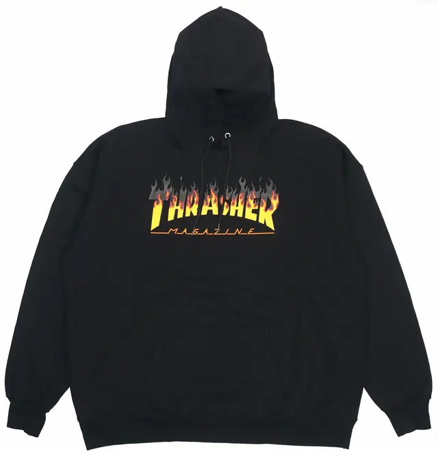 Thrasher Flame Hoodie Black