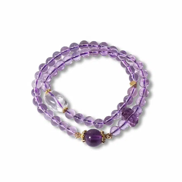 眰恦 紫云追梦 日进斗金 招财进宝 小众轻奢高级感手饰 水晶 手串 男女同款情侣款