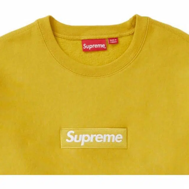 Supreme FW18 Box Logo Crewneck Mustard