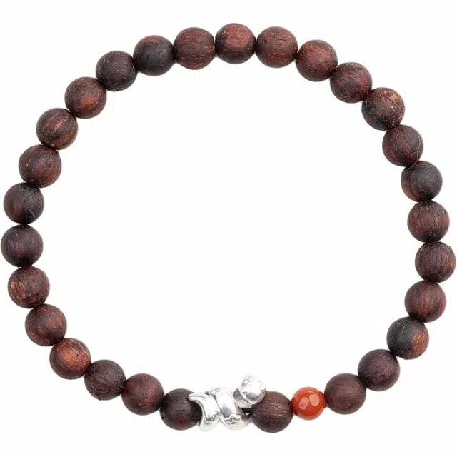 仙源 银龙贺岁 平步青云 八方来财叠戴文玩盘玩佛 好运转运珠设计款本命年 降真香 木作手串 男女同款情侣款