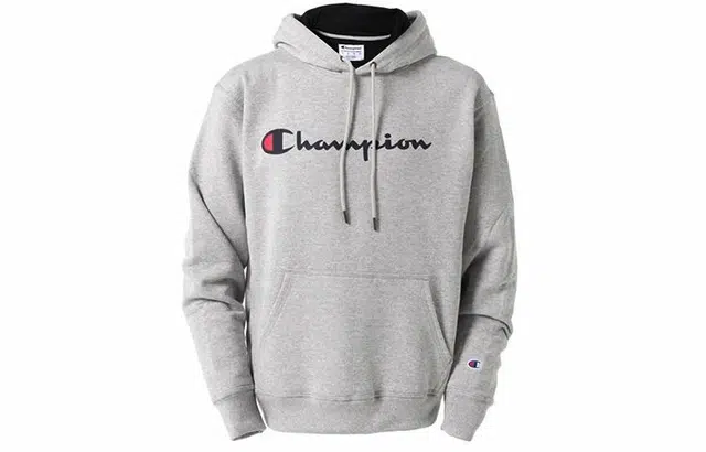 Champion Classic Logo Hoodie Light Grey