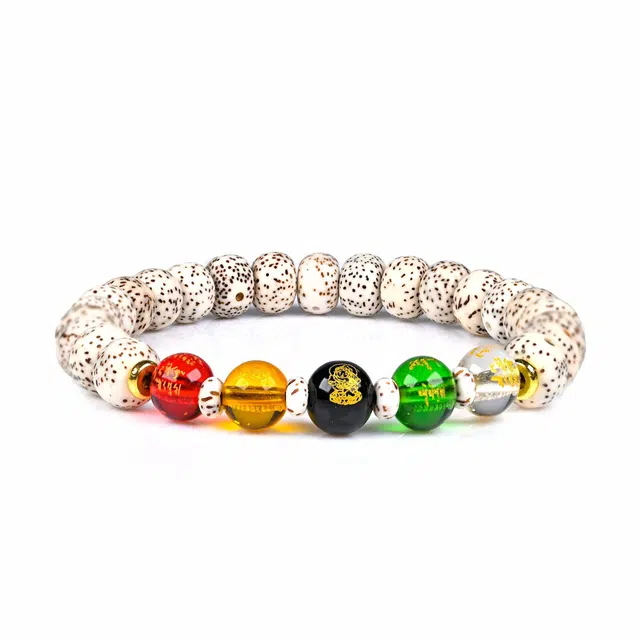 仙友 国风新中式小众五路财神轻奢高级感文玩 上岸 本命年平安 星月菩提 手串 男女同款情侣款