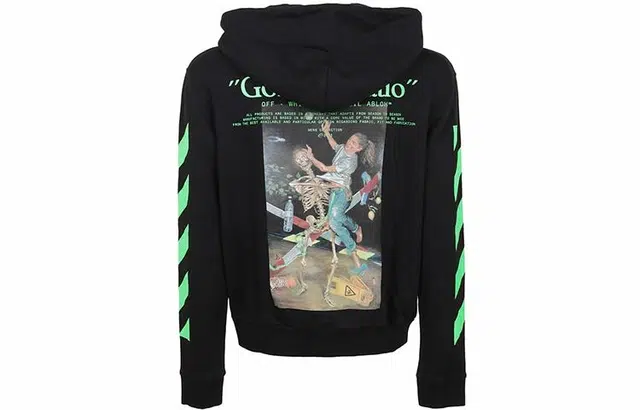 OFF-WHITE SS20 Graphic Print Cotton Zipped Hoodie