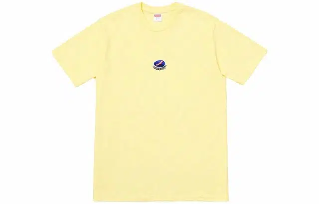 Supreme FW18 Bottle Cap Tee Pale Yellow LogoT