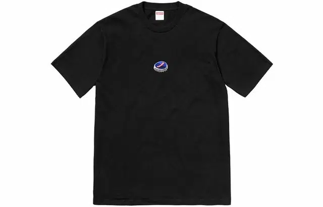 Supreme FW18 Bottle Cap Tee Black LogoT