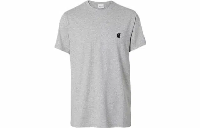 Burberry Logo Embroidered Crewneck T-Shirt Grey