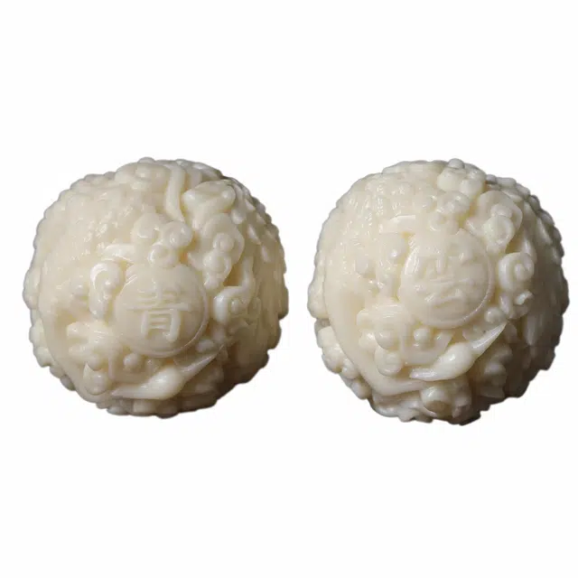 顺丰包邮 絮物 国潮新中式平步青云招财纳福轻奢高级感文玩盘玩装饰品湘工雕刻精细雕刻好运文玩手饰再造 象牙果 把件 男女同款情侣款