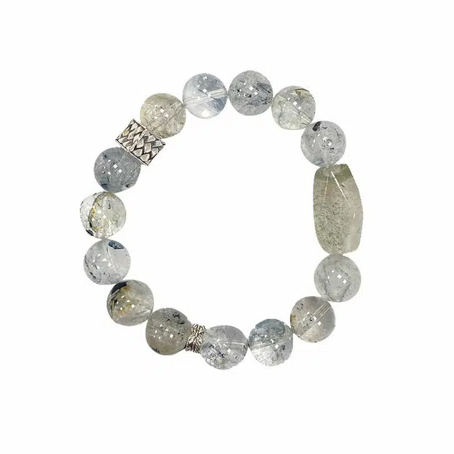 龙弗 【几何能量】青云直上成功上岸幸运闪灵转运小众设计显白透亮能量守护#好运天然 白水晶 手串 女款