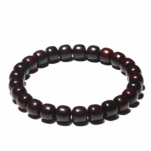 钵提 复古森系素圈圆润老型珠 高密檀香佛系手持珠串 檀木 手串 男女同款情侣款 紫檀 礼盒装