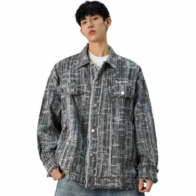 佐菲利 潮牌痞帅美式高街潮流宽松百搭牛仔外套 男款