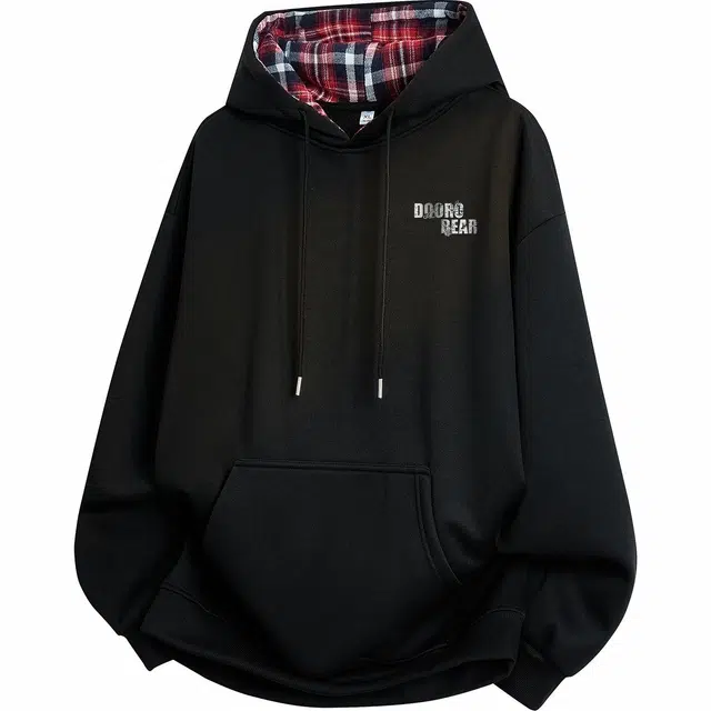 萌芽熊 美式重磅高街字母印花连帽落肩宽松套头卫衣 男女同款