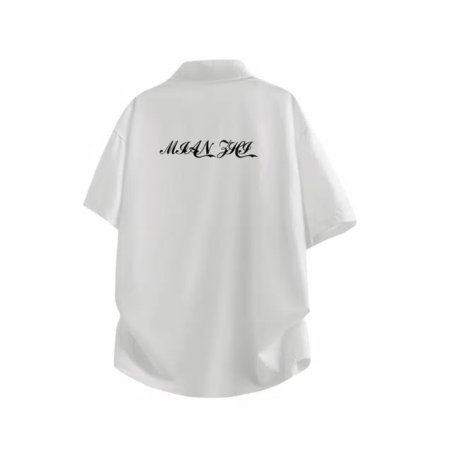 棉致 夏季休闲衬衫垂感痞帅短袖简约宽松版型上衣衬衣 男女同款