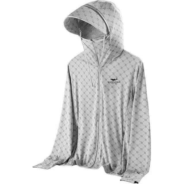 大白鲨 爆款情侣款夏季轻薄透气户外运动皮肤衣防紫外线薄外套男女可穿防晒服 男款