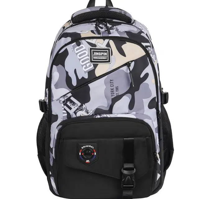 德力熊 大容量书包韩版休闲百搭 尼龙布 双肩包 常规 男女同款情侣款 多色