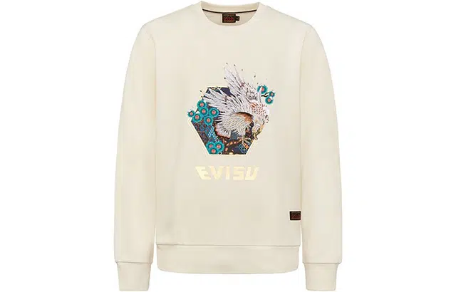 EVISU Eagle Embroidered Logo Crewneck Sweatshirt