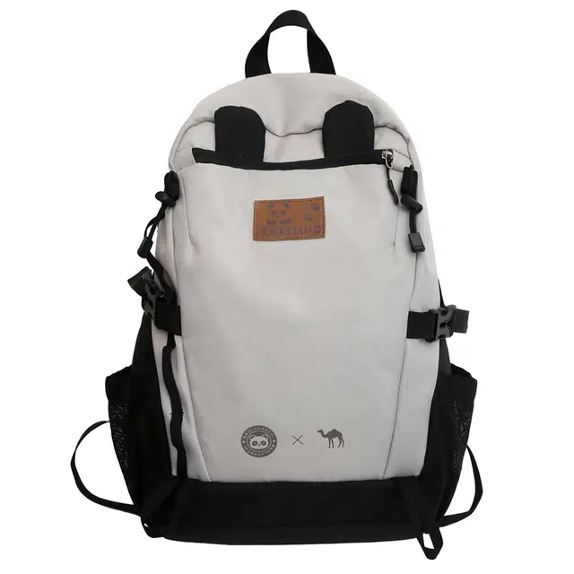 行途 多功能徒步运动休闲旅游大容量 牛津布 双肩包 男女同款情侣款 卡其色/灰色