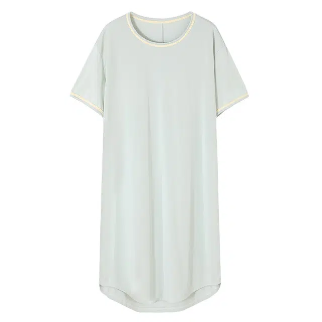 莫代尔 可外穿气质简约舒适休闲轻盈时尚透气短袖优雅夏季睡裙 女款 碧绿