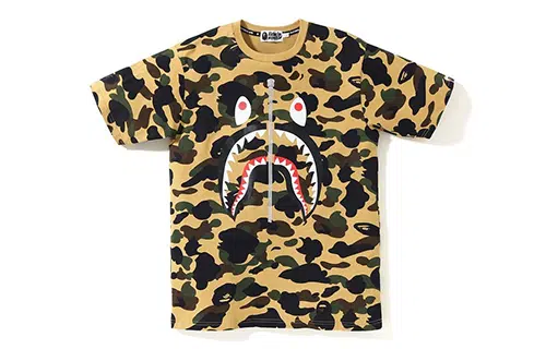 A BATHING APE Bape Camo Shark Tee