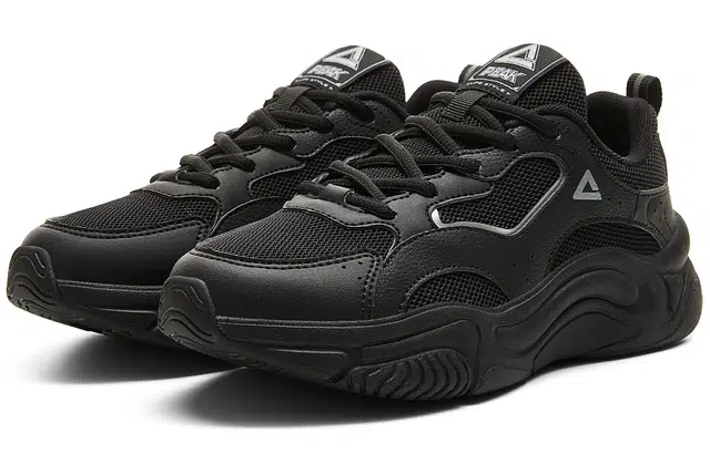 匹克 潮流时尚 舒适百搭 减震防滑耐磨 低帮 生活休闲鞋 女款 全黑