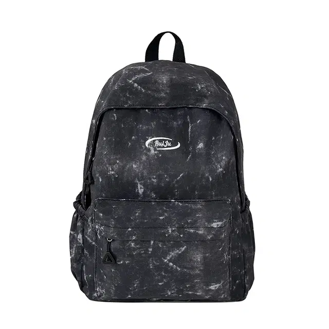 帕克熊 时尚涂鸦绘画大容量初高中大学生上课书包电脑包防水多格 尼龙 双肩包 常规 男女同款情侣款 多色