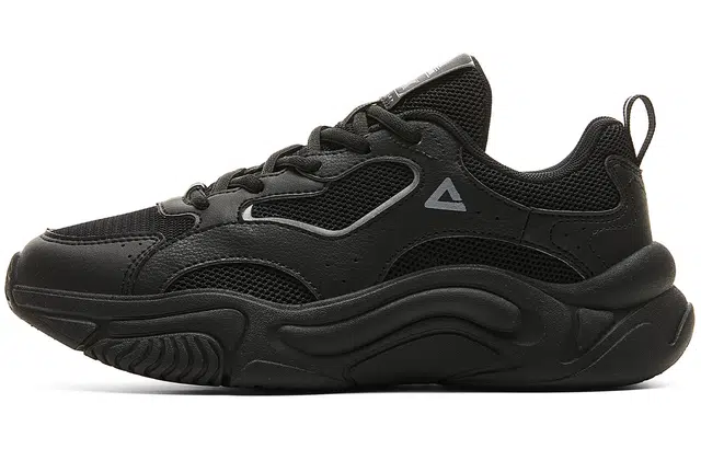 匹克 潮流时尚 舒适百搭 减震防滑耐磨 低帮 生活休闲鞋 女款 全黑