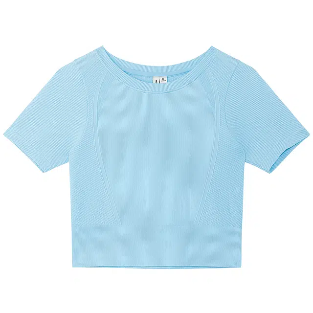 美特斯邦威 高弹力局部小网设计肌理简约修身短裤短袖毛衣 女款