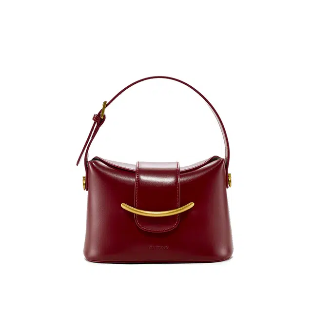 西木汀 少女瑞拉 设计感小众时尚复古迷你水桶包 牛皮 高级感单肩斜挎包 手提包 小号 女款 安可拉红/米白色/鹅黄色