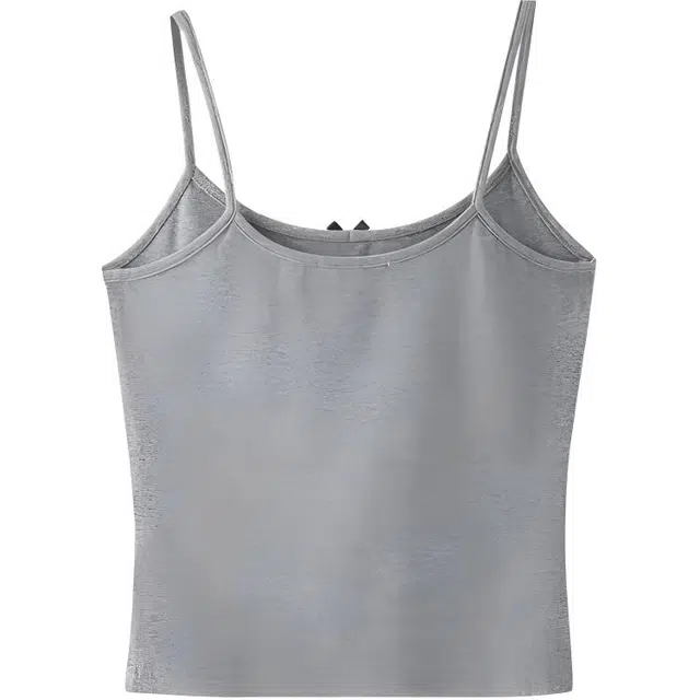 三福 短款修身字母印花背心 女款