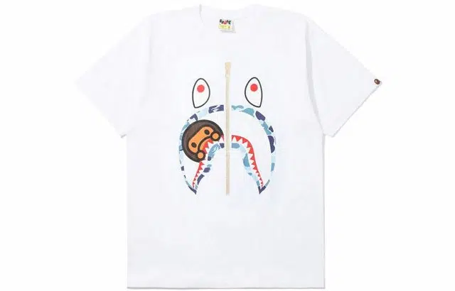 A BATHING APE Milo Shark Print Crewneck T-Shirt