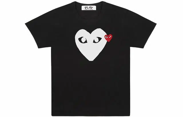 CDG Play Heart Print T-Shirt Black