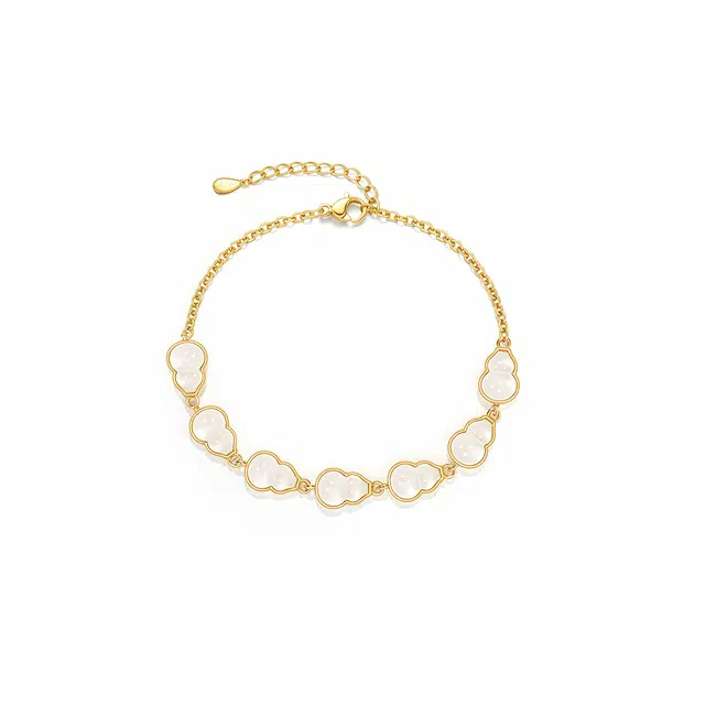 帝苏行 质感细腻 福满七葫迎瑞 新中式国潮 吉祥如意 平安顺遂 简约小众设计 玉髓 手链 女款