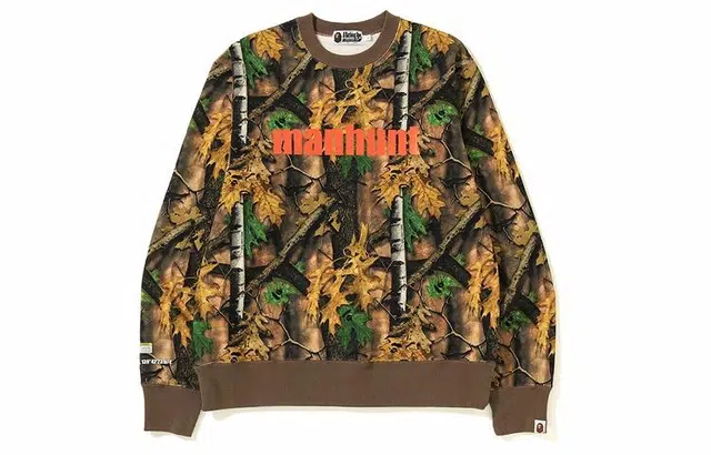 A BATHING APE BAPE FOREST CAMO WIDE CREWNECK