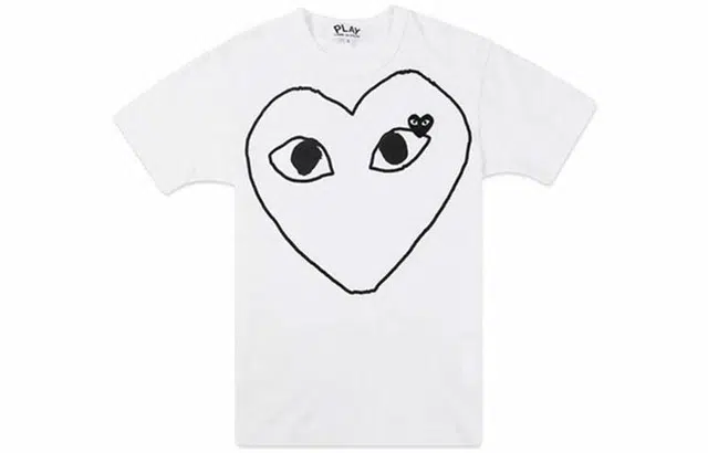 CDG Play Heart Print T-Shirt White