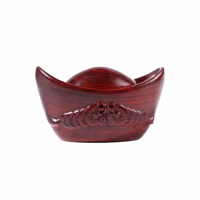 顺丰包邮 仙友 新中式精雕金元宝平安喜乐盘玩随身把玩通勤时尚八方来财百搭挂件文玩固化稳定木#好运 檀木 木作把件 男女同款情侣款