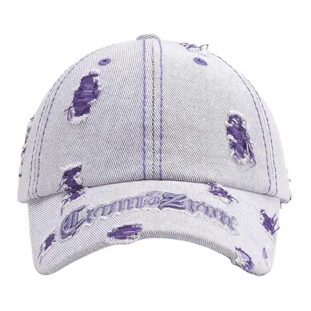 肯默 破洞做旧街头嘻哈 头围可调节 棉 鸭舌帽 男女同款情侣款