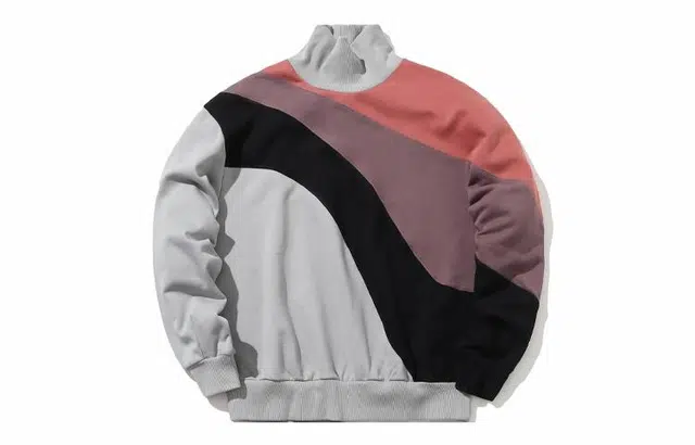 中国李宁 套头宽松拼色休闲卫衣 男款 凝雪灰