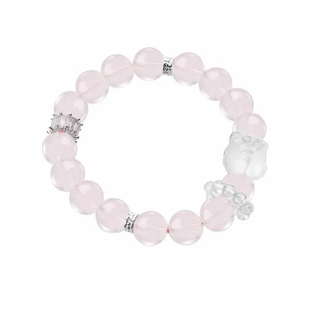 尚仟伊 【招桃花】新中式少女粉醒狮 招桃花旺人缘甜蜜饰爱礼盒 水晶 手串 女款